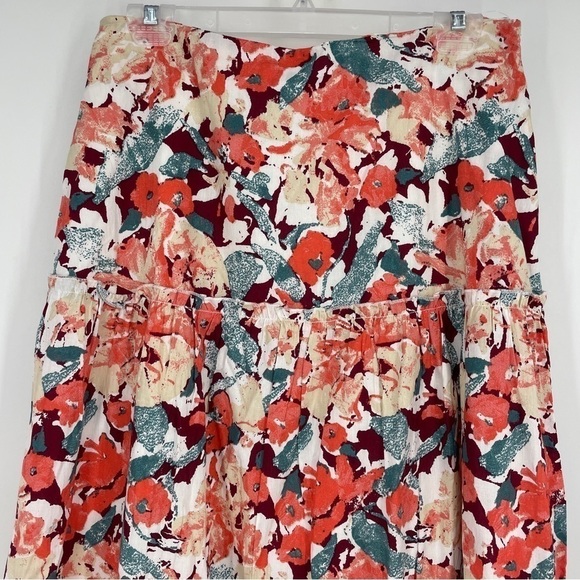 Luna Moon Floral  Tiered Maxi Boho Gypsy Cottage Skirt - Picture 2 of 8